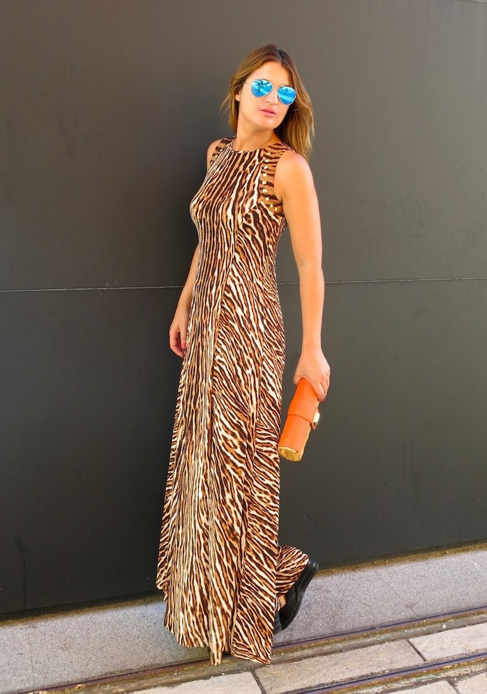 michael kors long dress leopard Amaras la moda 5