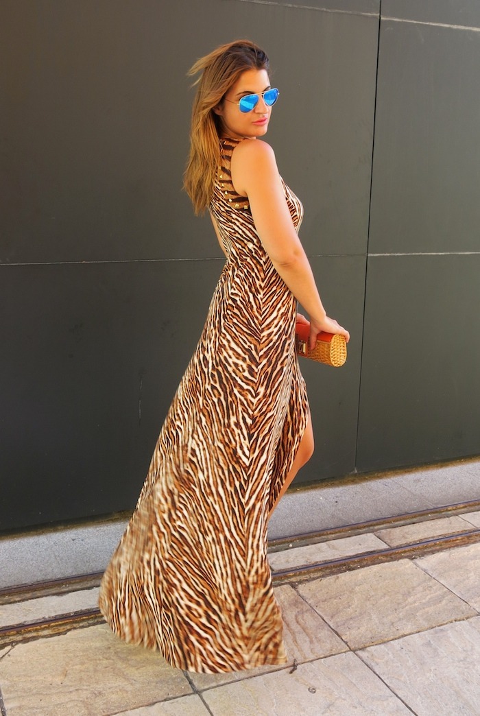 michael kors long dress leopard Amaras la moda