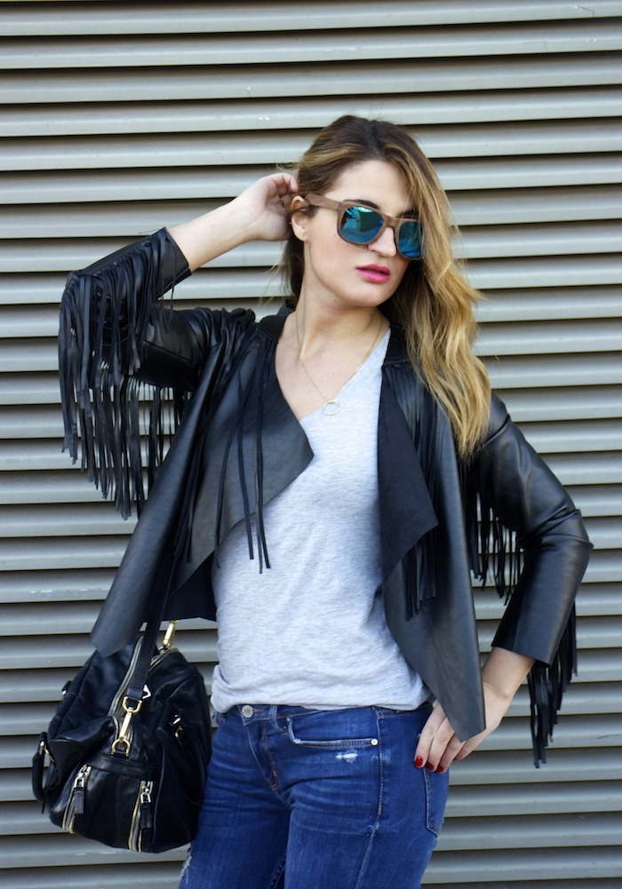 boohoo fringed jacket Prada bag Zara jeans shoes hysteresisofficial sunnies amaras la moda 6